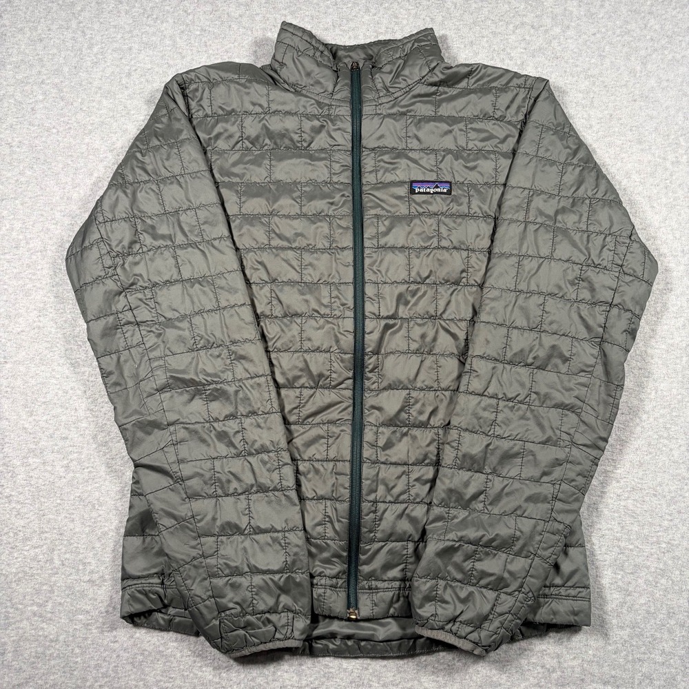 Patagonia Nano Puff Jacket Mens Medium Gray Full Zip Quilted Puffer 84212